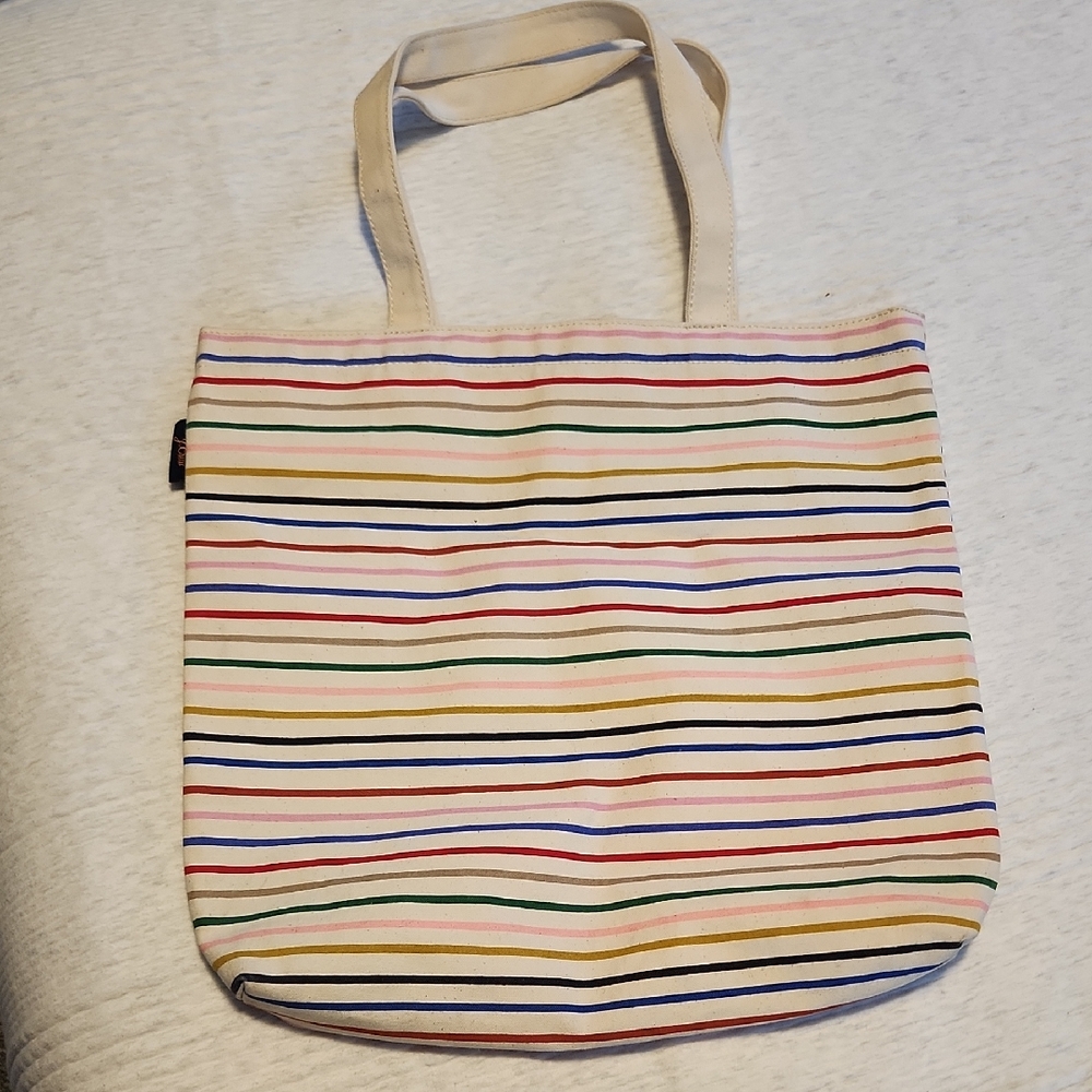 Striped Canvas Tote Bag